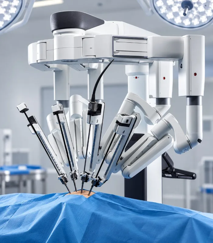 Sistema de cirurgia robótica em sala cirúrgica – Cirurgias Robóticas